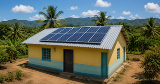 Solar panels on a Haitian home