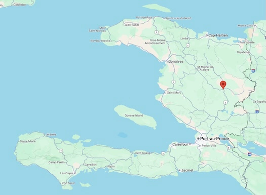Map of Hinche, Haiti