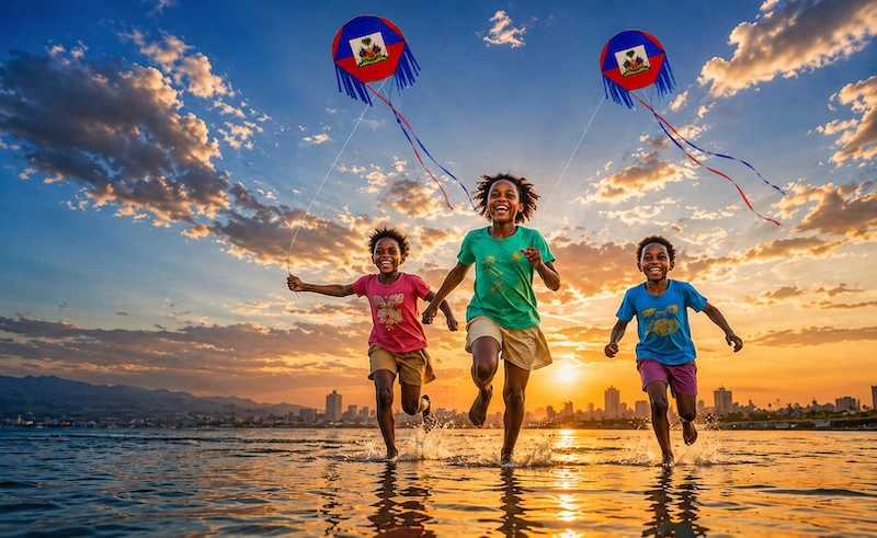 A fly site full of kites and families